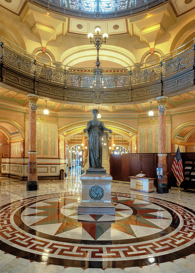 Illinois State Capitol - Illinois Welcoming the World Statue Photograph by Susan Rissi Tregoning