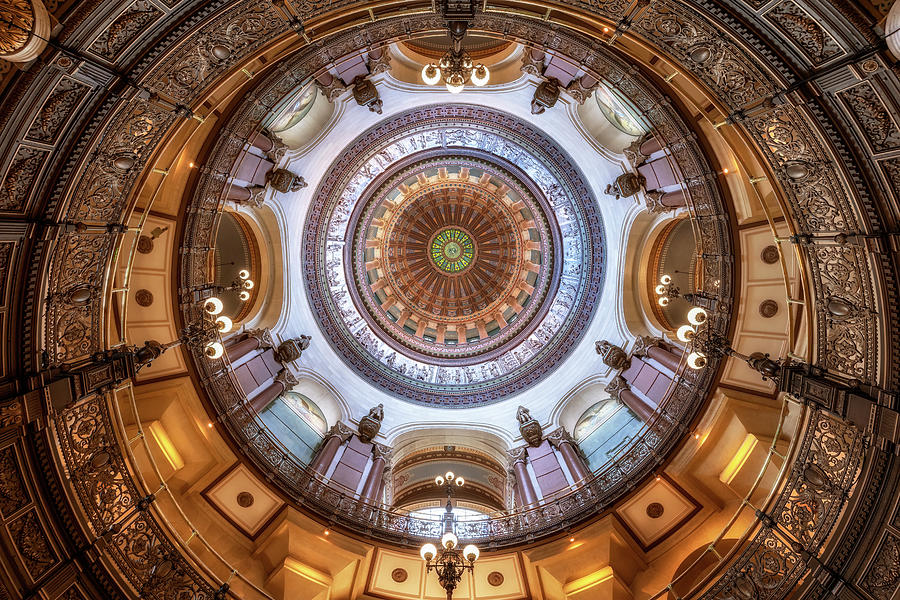 Illinois State Capitol Interior Dome Photograph by Susan Rissi Tregoning