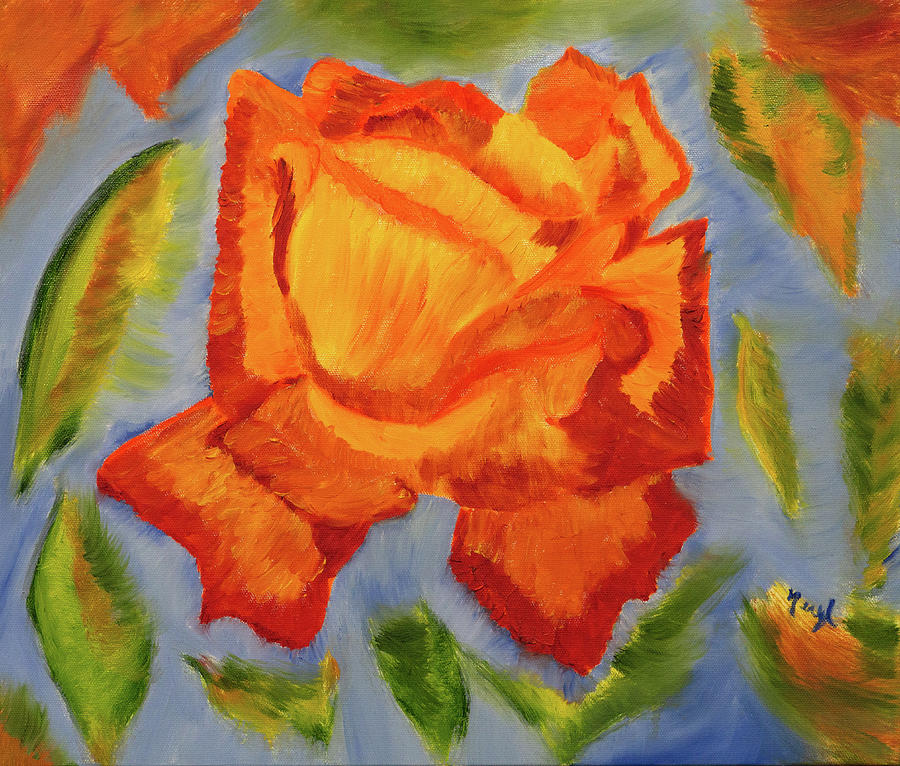 Illuminating Rose Painting by Meryl Goudey