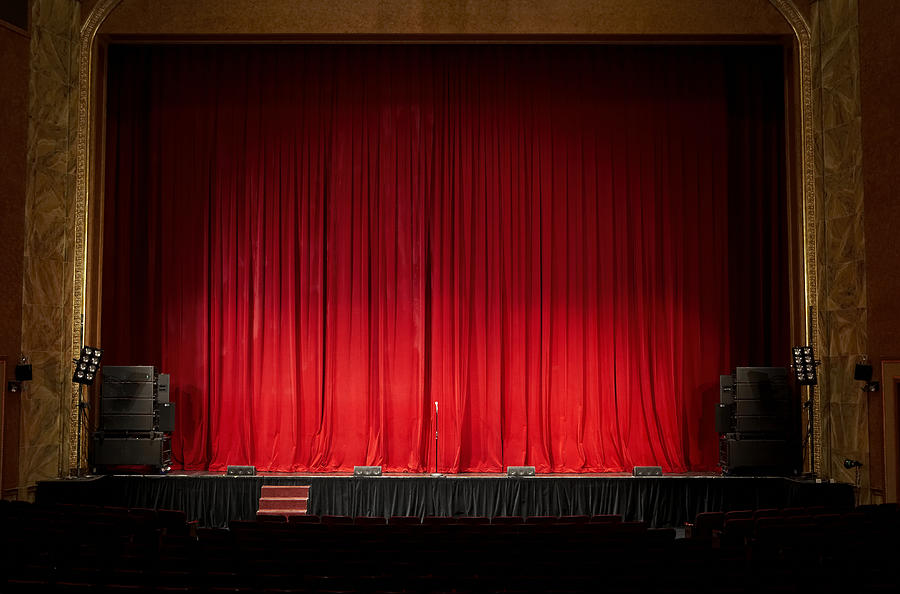Illuminated empty theatre stage Photograph by Leonard Mc Lane
