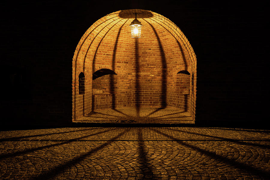 Illuminated Niche In Barbican Fortification At Night Photograph by Artur Bogacki