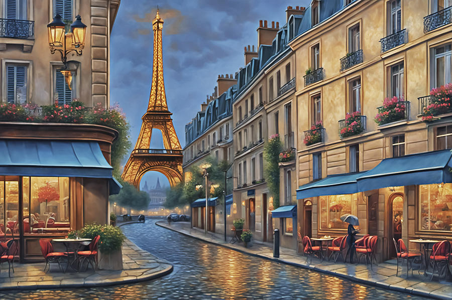 Paris Digital Art - Illuminated Paris by Manjik Pictures