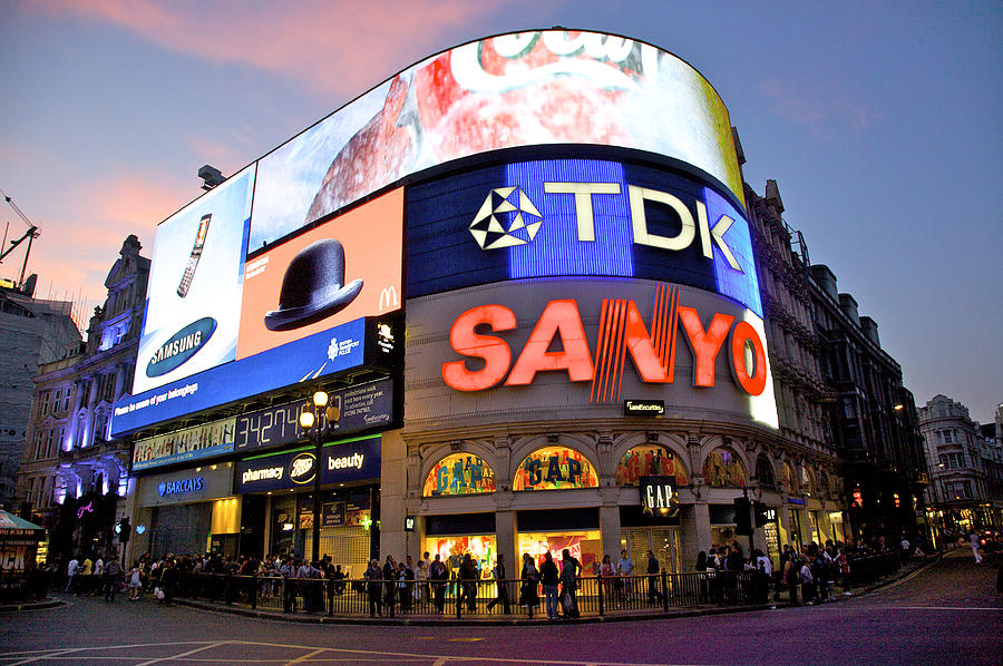 Illuminated signs on building at Piccadilly Circus, London, United Kingdom Photograph by Barry Winiker