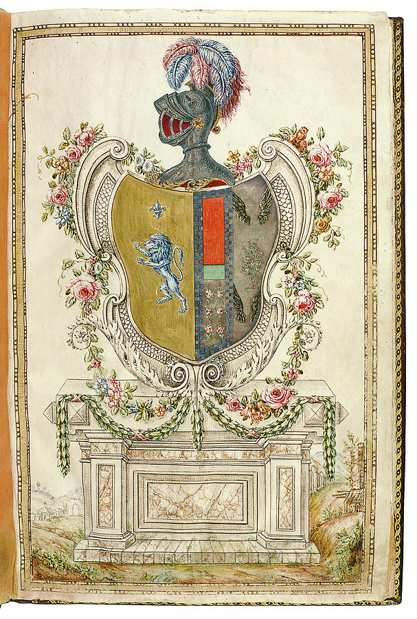 Illuminated Spanish manuscript. Madrid, September 14, 1792 Painting by