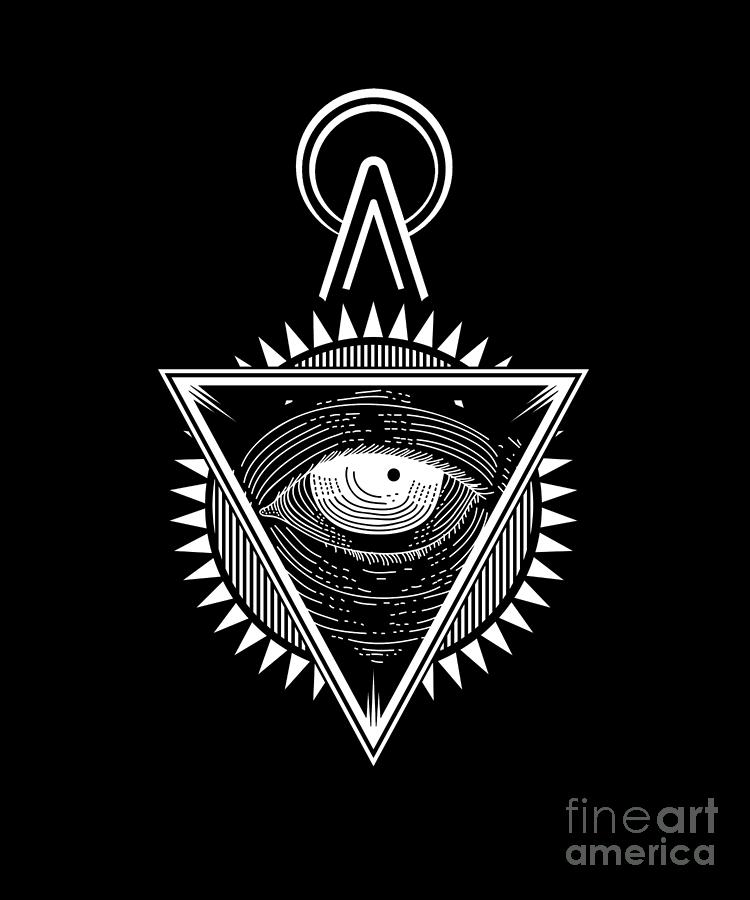 Illuminati Symbol Conspiracy Masonic Triangle Gift Digital Art by ...