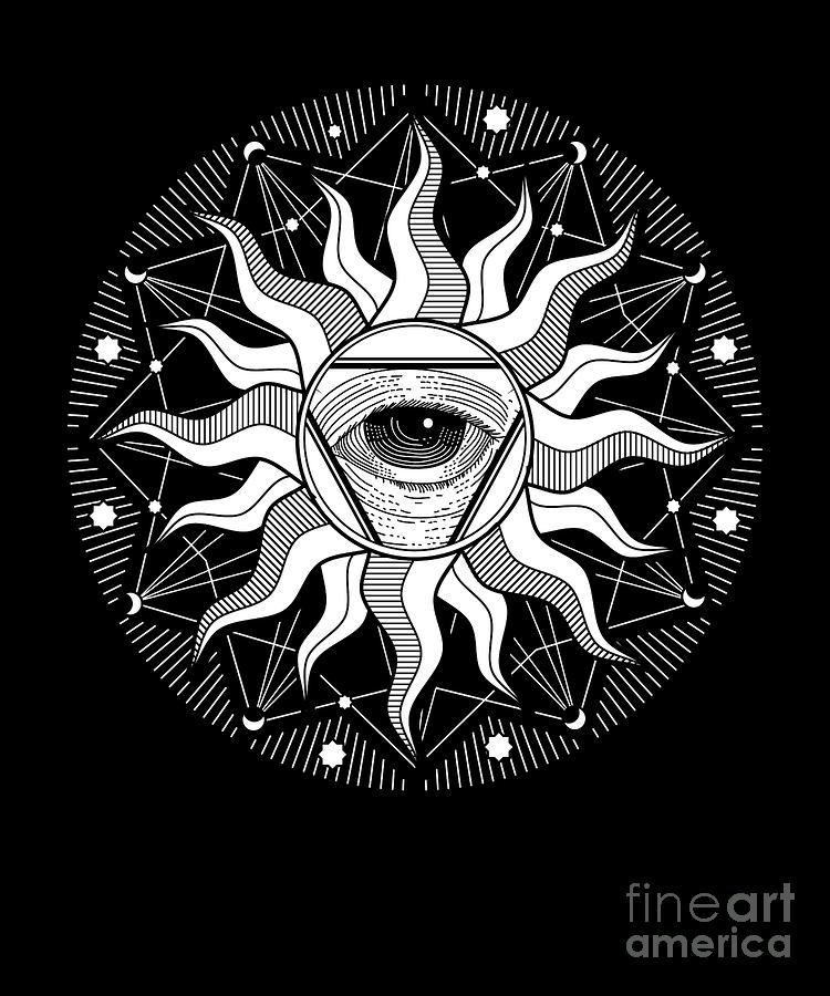 Illuminati Symbol Sun Masonic Triangle Conspiracy Gift Digital Art by ...