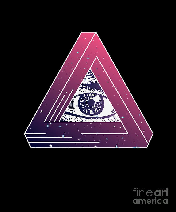 Illuminati Triangle Symbol Masonic Conspiracy Gift Digital Art by ...