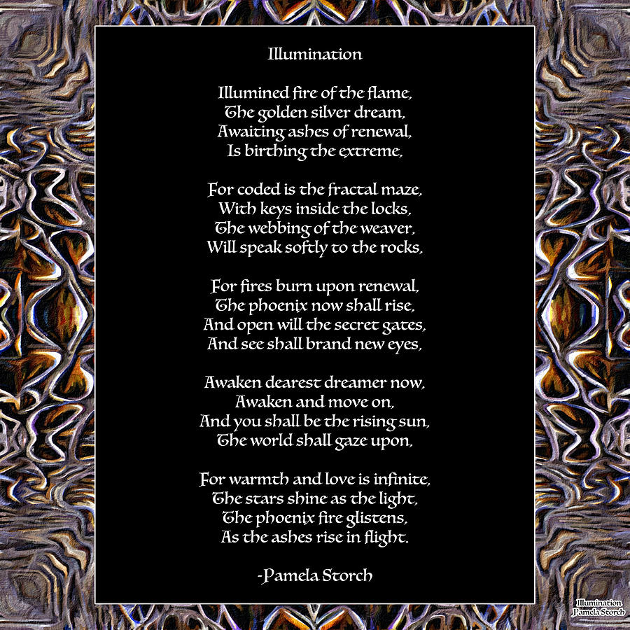 Phoenix Digital Art - Illumination Poem by Pamela Storch