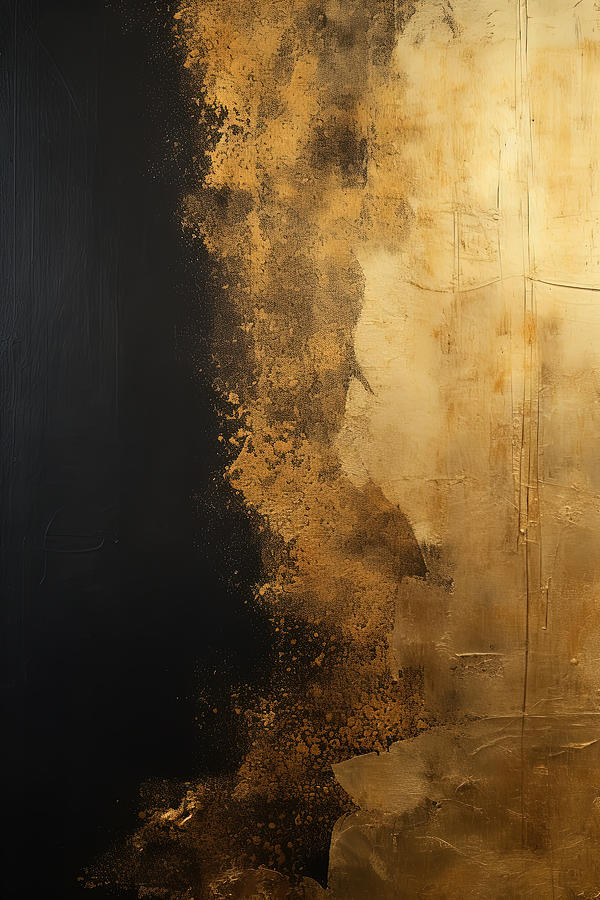 Illusion of Opulence - Black Gold Wall Art Painting by Lourry Legarde