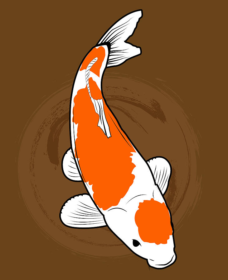 Illustrated koi fish Digital Art by Williams Fayard - Fine Art America