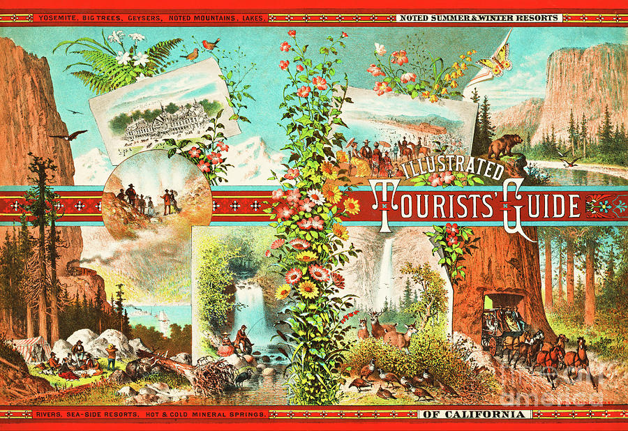 Illustrated Tourist Guide of Noted Summer and Winter Resorts of California circa 1875 HS Crocker Digital Art by Peter Ogden