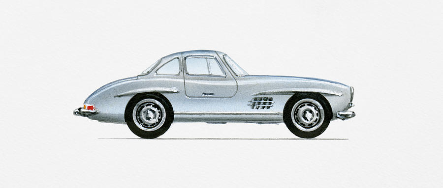 Illustration of 1956 Mercedes-Benz 300SL Gullwing Coupe  Drawing by Dorling Kindersley