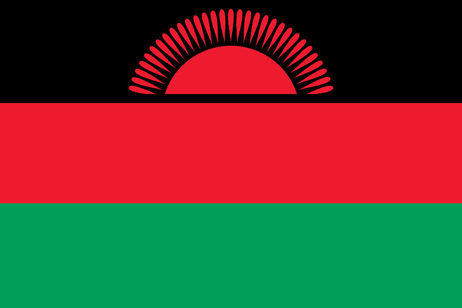 Illustration of the national flag of Malawi Drawing by Paper Boat Creative