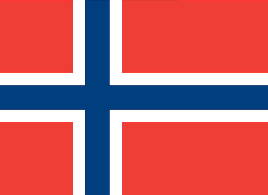 Illustration of the national flag of Norway Drawing by Paper Boat Creative