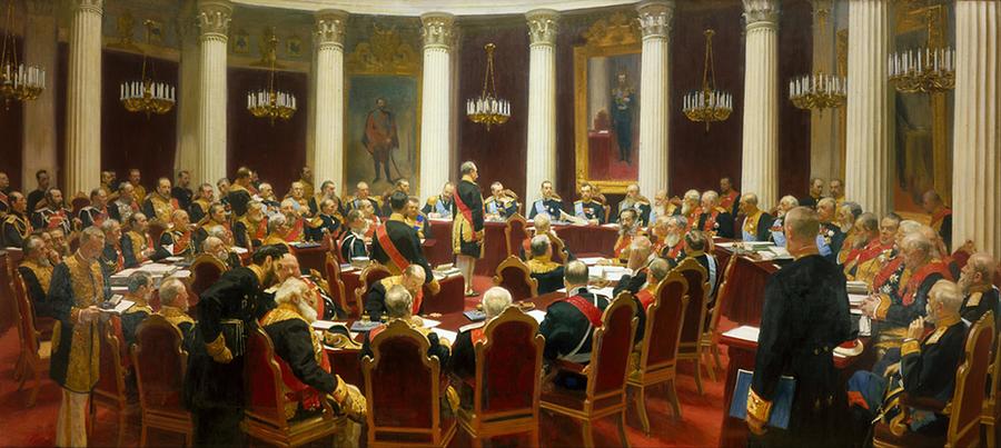 Vintage Painting - Ilya Repin - Ceremonial Sitting of the State Council on 7 May 1901 Marking the Centenary of its Foun by Les Classics