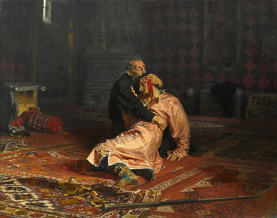 Ilya Repin - Ivan the Terrible and His Son Ivan on 16 November 1581 Painting by Les Classics