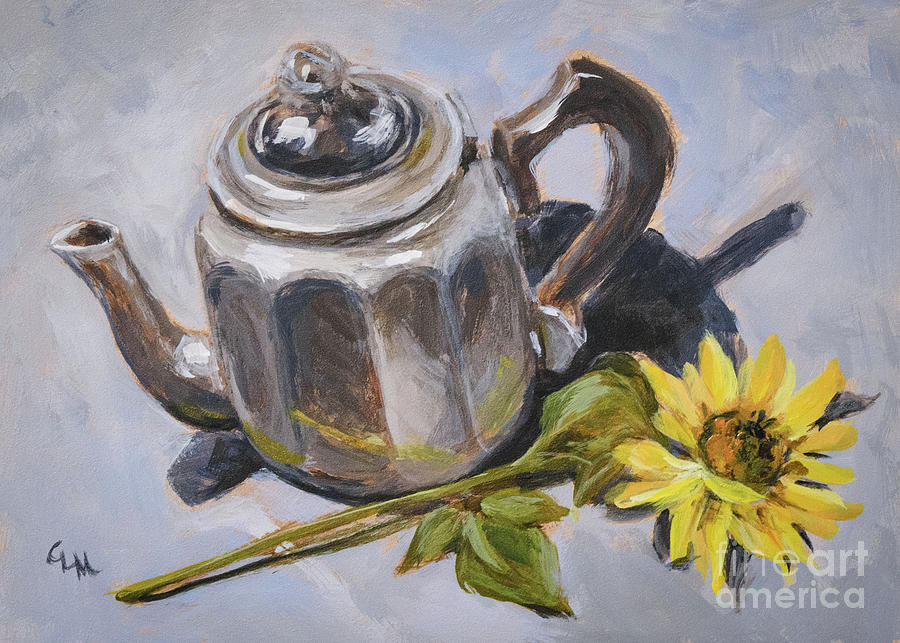 Im a Little Tea Pot III Painting by Cheryl McClure