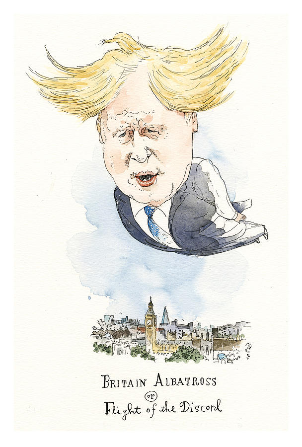 Im Boris Fly Me Painting by Barry Blitt