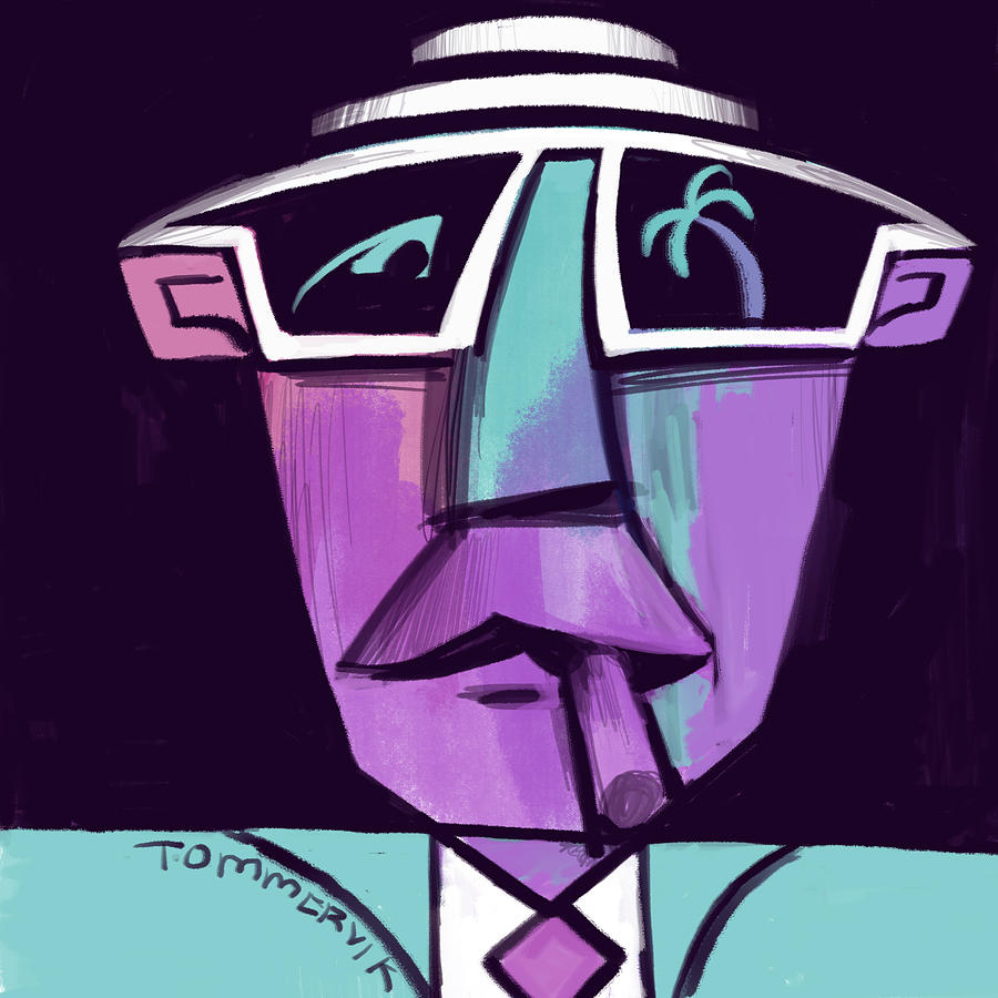Miami Painting - Miami Nightclub Promoter by Tommervik