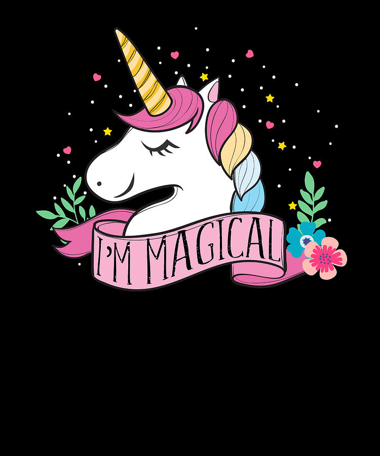 Im Magical Unicorn print Cute Gift for Girls by Art Frikiland