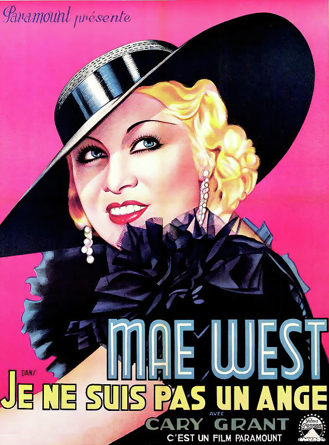 Mae West Mixed Media - Im No Angel, with Mae West and Cary Grant, 1933 by Movie World Posters