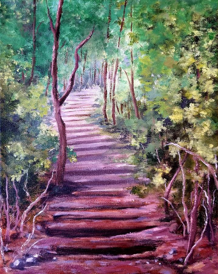On the Right Path Painting by Roseanne Schellenberger