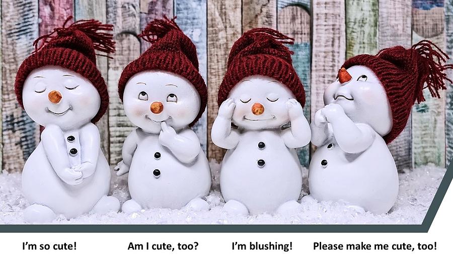 Im So Cute Snowmen Mixed Media by Nancy Ayanna Wyatt