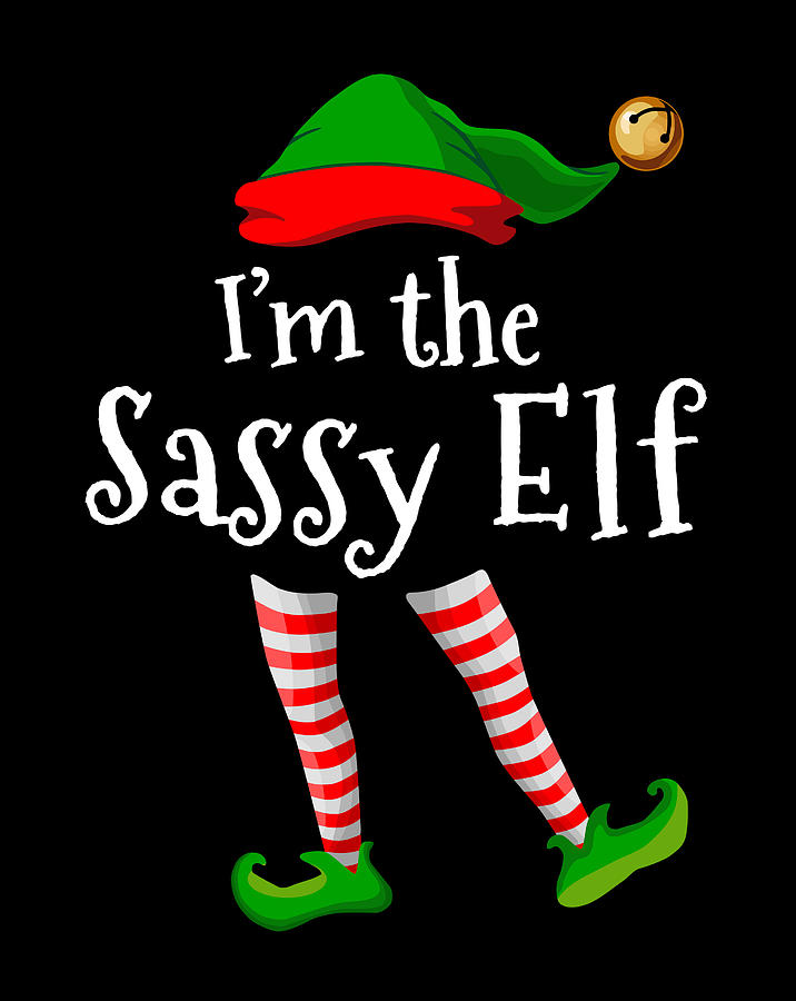 I'M The Sassy Elf Long Sleeve Shirt Matching Christmas Digital Art by