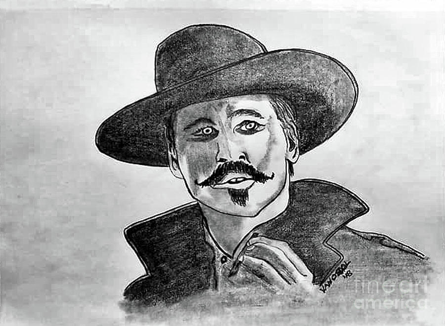 I'm Your Huckleberry Tombstone Doc Holliday Drawing by Scott D Van