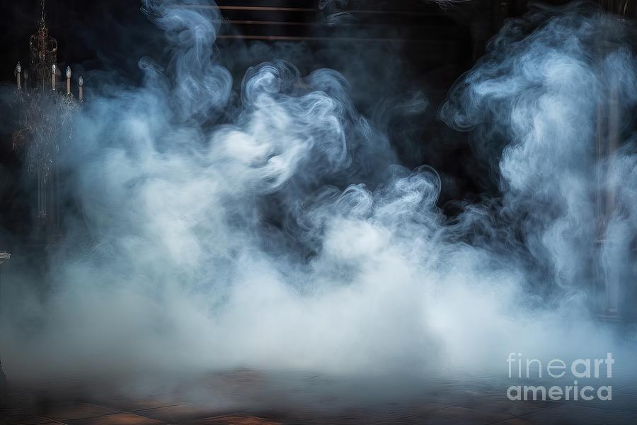 Magic Painting - Image of dense fume swirling in the dark interior by N Akkash