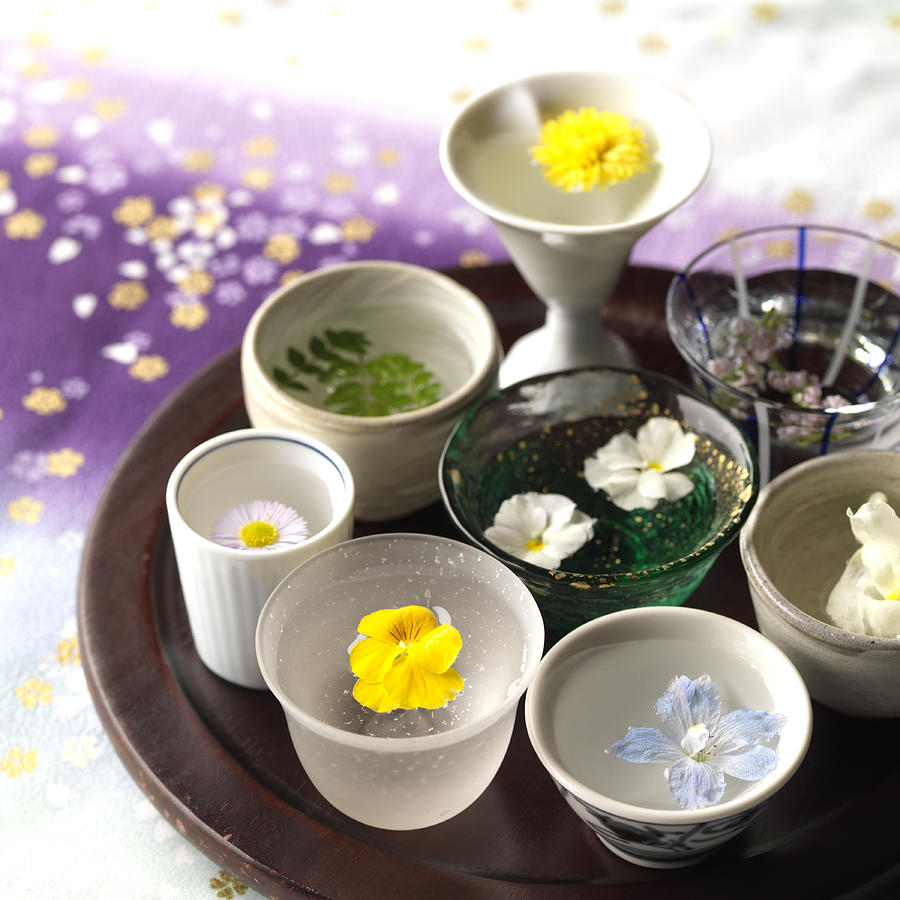 Image of flower dishes Photograph by Artparadigm