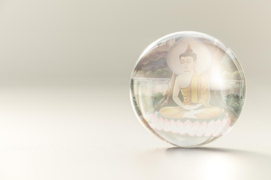 Image of Lord Buddha inside crystall ball Photograph by Lifeispixels