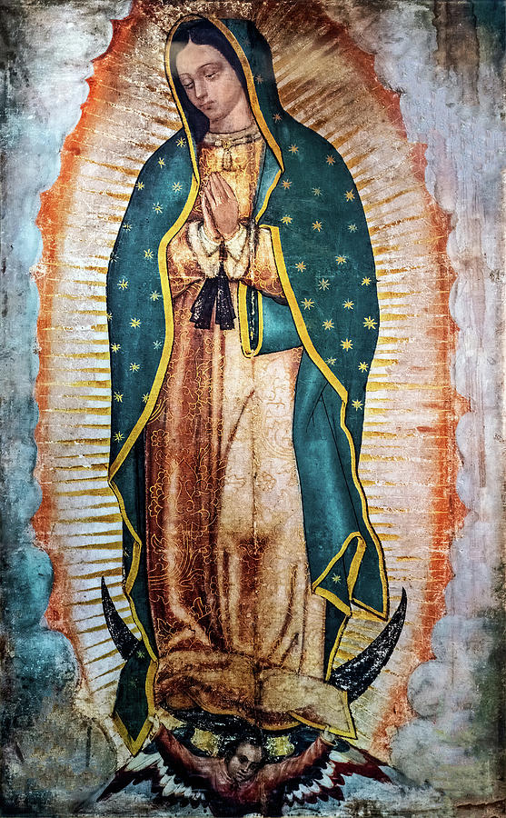 Religion Photograph - Image of Our Lady of Guadalupe in the New Basilica Mexico by Marek Poplawski