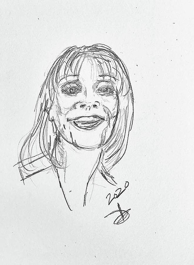 Portrait Drawing - Images from my sketchbook - Sandie by Debora Lewis