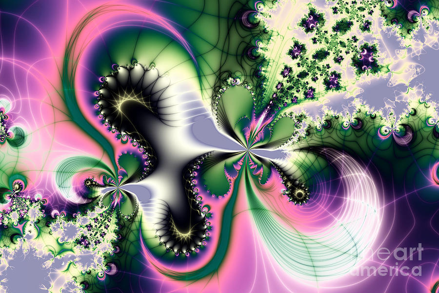 Abstract Digital Art - Imaginary garden 2 by Delphimages Photo Creations