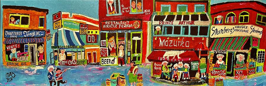 Imaginary Street of Stores of the Past Painting by Michael Litvack