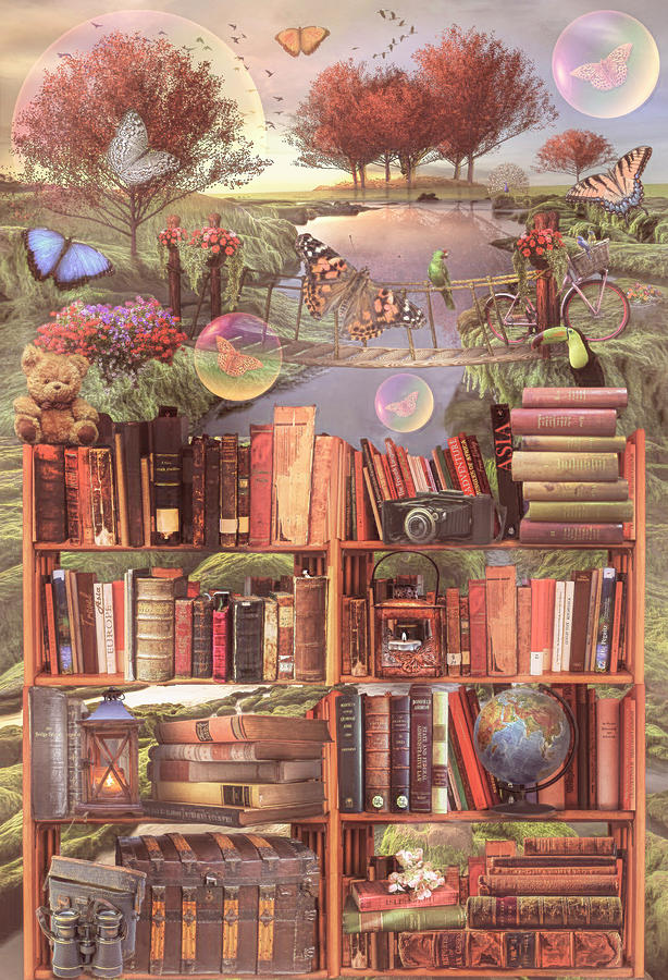 Imagination through Reading Books Country Colors Digital Art by Debra and Dave Vanderlaan