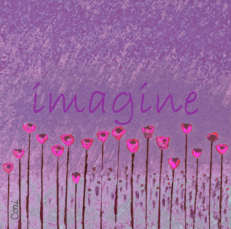 imagine May in pink and purple Painting by Corinne Carroll