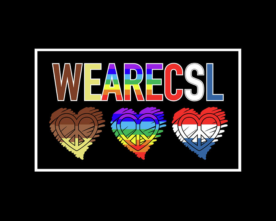 We Are CSL Peace Heart Art - Tri Color Digital Art by Artistic Mystic