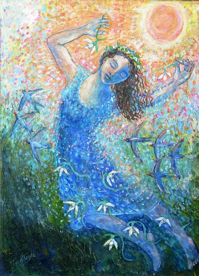 Imbolc -Here Comes the Sun  Painting by Trudi Doyle