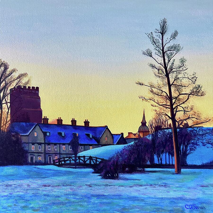 Wintery Morning in Towcester Painting by Caroline Swan