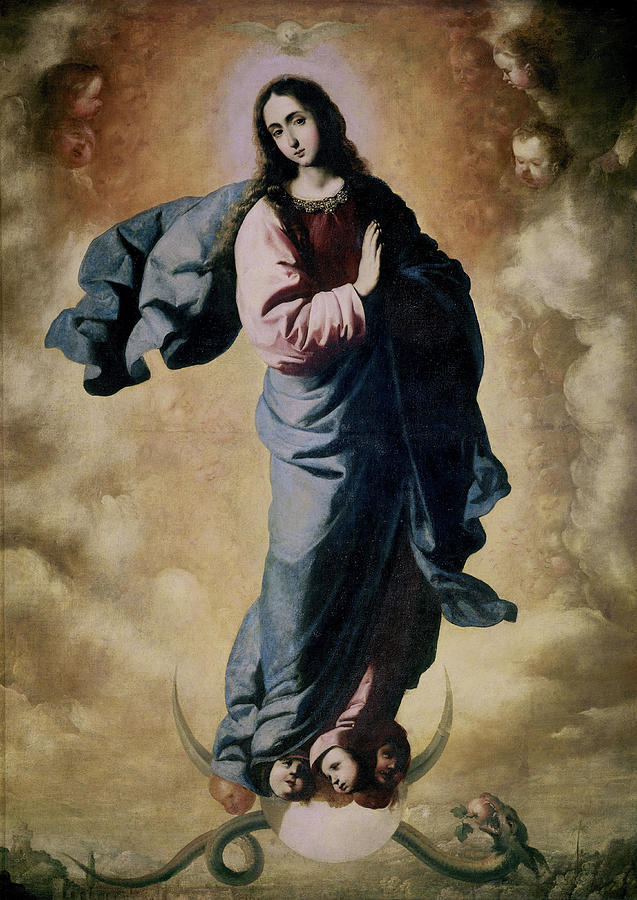 Immaculate Conception. Francisco De Zurbaran. Inmaculada Concepcion. Painting by Francisco de Zurbaran -c 1598-1664-