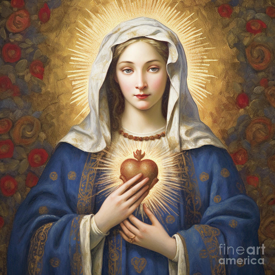 Immaculate heart of Mary  Digital Art by Howard Roberts