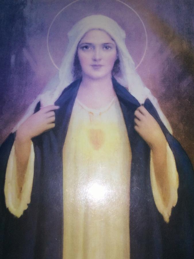 Immaculate Heart Of Mary Illuminated Sunbem Heart Mixed Media By 