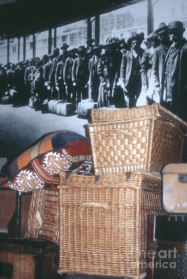Immigrants Travel Trunks and Photograph  Photograph by Bob Phillips