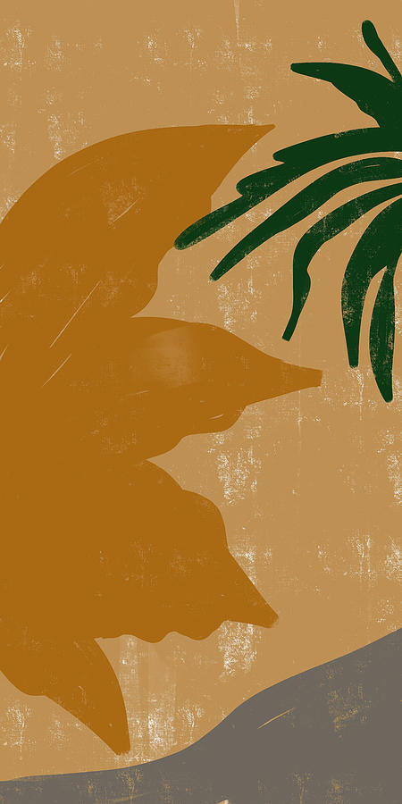 Imogen 2 - Minimal - Tropical - Abstract Painting - Alloy Orange, Tan Digital Art