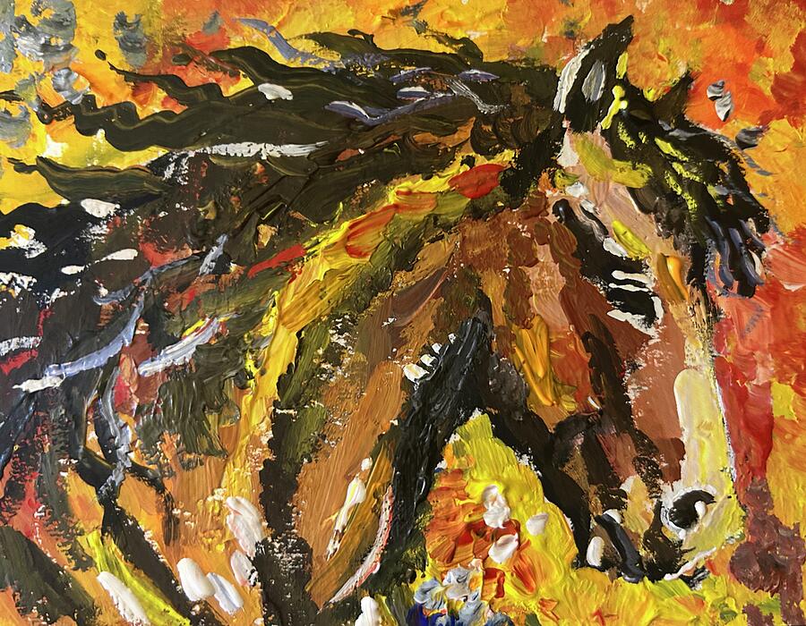 Impasto Horse Painting by Larry Whitler Impasto Horse Painting by Larry Whitler