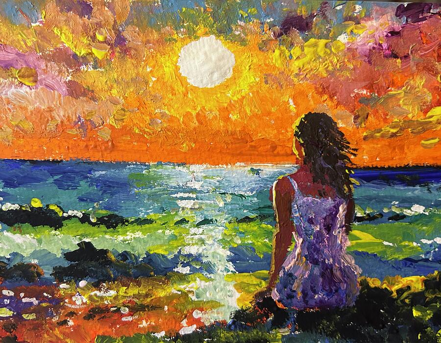 Impasto Sunset Painting by Larry Whitler Impasto Sunset Painting by Larry Whitler