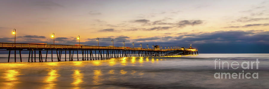 Imperial beach pier panorama, San Diego Photograph by Delphimages Photo Creations