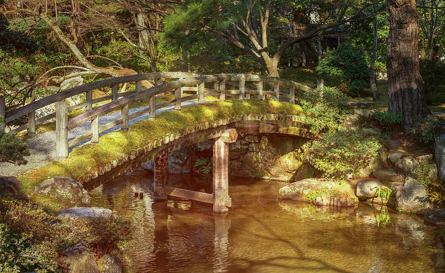 Imperial Palace Garden Bridge Kyoto Japan Photograph by Joan Carroll
